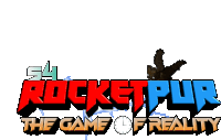 the logo for rocketpur the game of reality