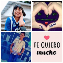 a collage of pictures with the words te quiero mucho on the bottom right