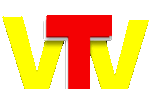 a red and yellow logo for vtv is shown on a white background