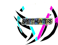 a logo for speed hunters shows a swirl of colors