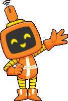 a cartoon drawing of a robot with the word tinhocmos on his waist