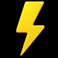 a yellow lightning bolt is against a black background .