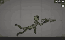 a pixel art of a person holding a gun