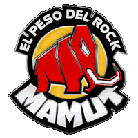 a logo for el peso del rock mamus with an elephant in the center