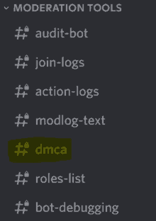 a list of moderation tools including audit-bot and join-logs