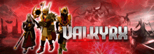 a poster for a game called valkyrx with a red background