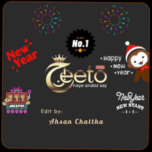 a poster that says ' happy new year ' and ' jeeto naye andaz say ' on it