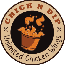 the logo for chicken dip unlimited chicken wings