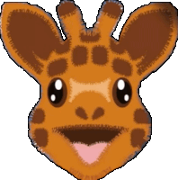 a drawing of a giraffe 's head with a pink nose