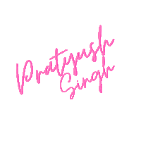 the name prathyusha singh is written in pink letters on a white background