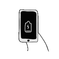 a drawing of a cell phone with a battery icon on the screen .