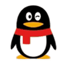 the penguin is wearing a red scarf around its neck .