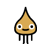 a cartoon drawing of a drop with a face on it