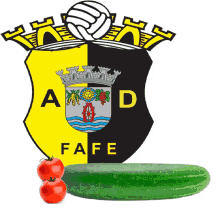 two tomatoes and a cucumber in front of a shield that says fafe