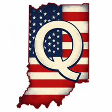 a map of indiana with a letter q in the middle