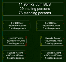 a ford ranger bus with 29 seating persons