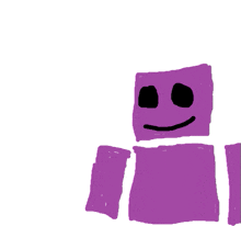 a drawing of a purple block with a black face