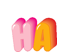 a pink and orange letter h and a on a white background