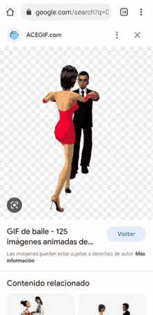 a gif of a man and woman dancing is displayed on a phone screen