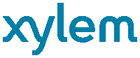 a blue and white logo for xylem is shown on a white background