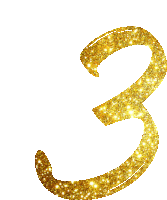 the number 3 is made of gold glitter