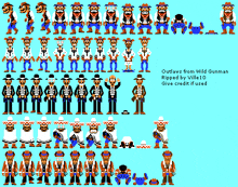 a pixel art of outlaws from wild gunman