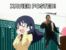 a picture of a girl and a man with xavier posted