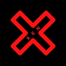 a red cross on a black background with the letters xez on it