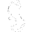 a black and white drawing of a seahorse on a white background