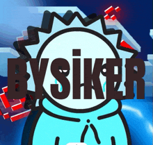 a logo for bysiker with a cartoon character