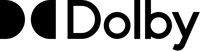 a black and white logo for dolby with a white background