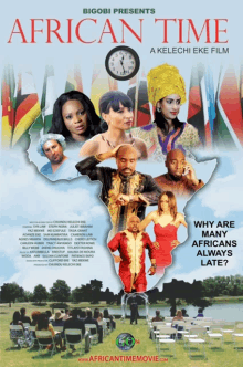 a poster for african time a kelechi eke film features a map of africa