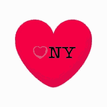 a heart with the word ny on it