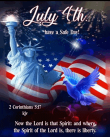 a poster for july 4th with the statue of liberty