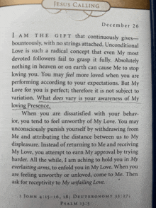 a page from a book titled jesus calling on december 26