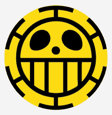 a yellow and black circle with a smiley face in the center