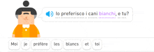 a speech bubble with the words lo preferisco i cani bianchi e tu