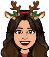 a cartoon of a woman wearing reindeer antlers on her head