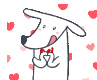 a drawing of a dog wearing a bow tie