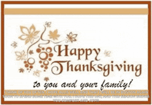 a happy thanksgiving card with flowers and grapes on it