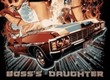 a poster for boss 's daughter features a car