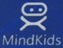 a blue background with the word mindkids written on it