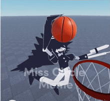 a cartoon character is playing basketball and the words miss circle meme are on the bottom right