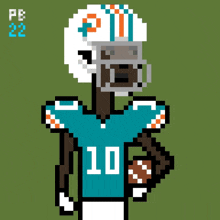 a pixel art drawing of a miami dolphins player number 10