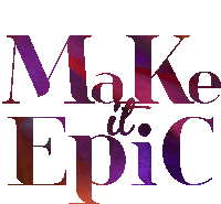 a logo that says make it epic in purple and red