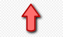 a red arrow pointing up with a shadow on a checkered background