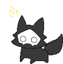 a black and white drawing of a fox with a mask on its face .