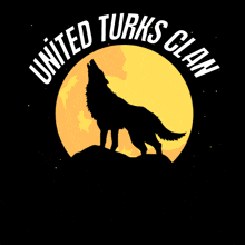 a united turks clan logo with a wolf howling