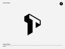 a black and white logo with the letter t on a white background