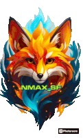 a picture of a fox with the words nmax_sf on it